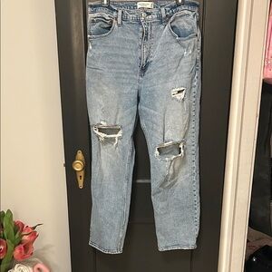 A&F Distressed Blue Jeans